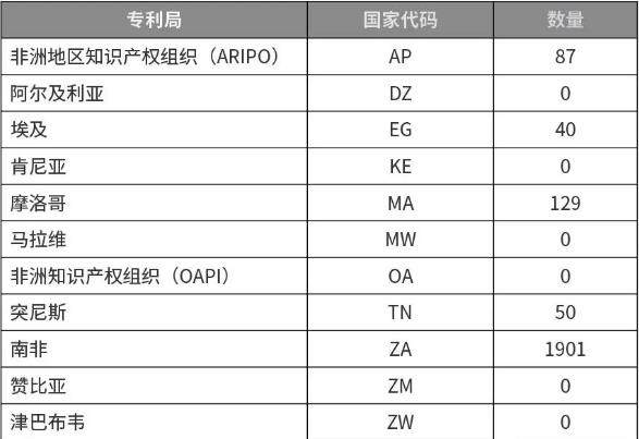 源自中國的非洲專利申請狀況