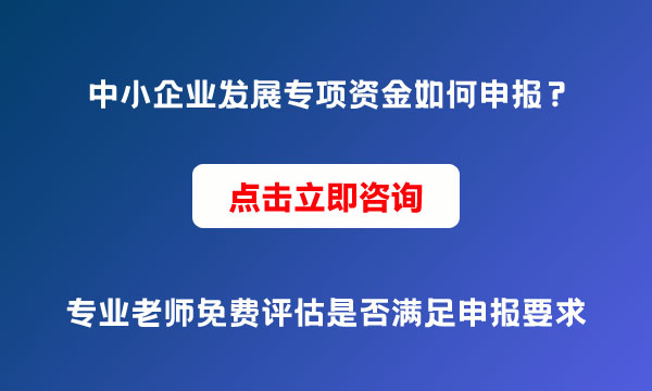 中小企業(yè)發(fā)展專項資金