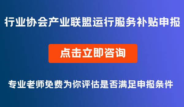 行業(yè)協(xié)會產(chǎn)業(yè)聯(lián)盟運行服務(wù)補貼申報