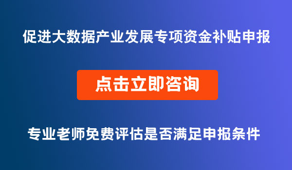 促進(jìn)大數(shù)據(jù)產(chǎn)業(yè)發(fā)展專項(xiàng)資金補(bǔ)貼