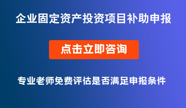 企業(yè)固定資產(chǎn)投資項目補助申報