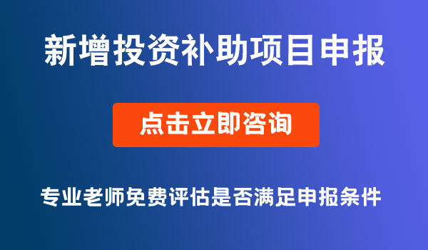 新增投資補助項目申報