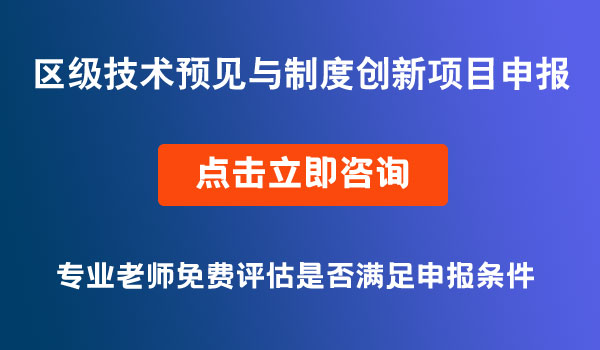 區(qū)級技術預見與制度創(chuàng)新項目申報